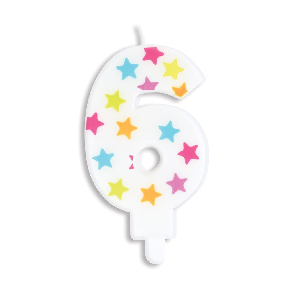 Rainbow Stars Number Candle 6