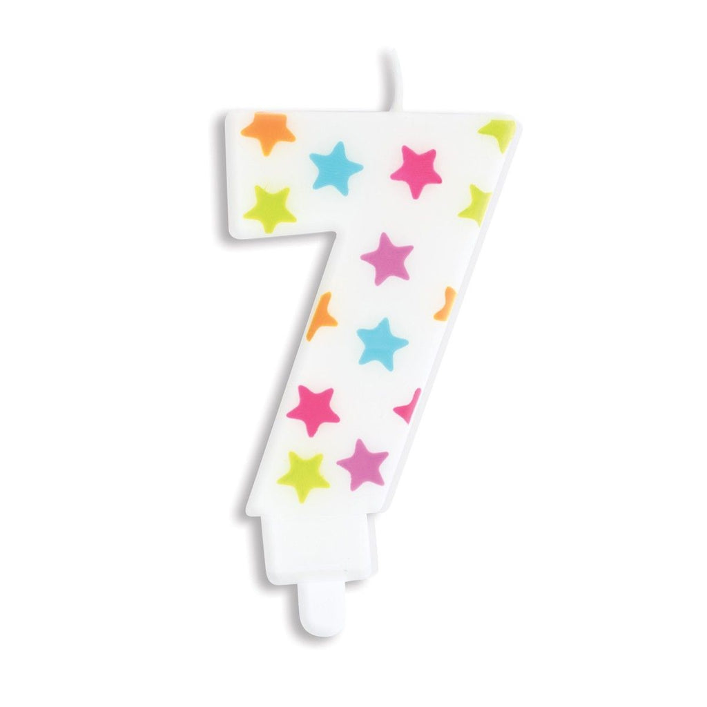 Rainbow Stars Number Candle 7