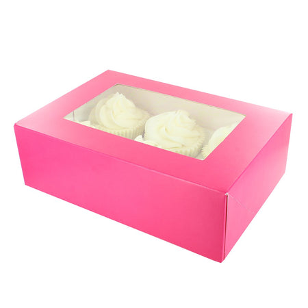 6s/12s  Pink Spots And Stripes Cupcake Box