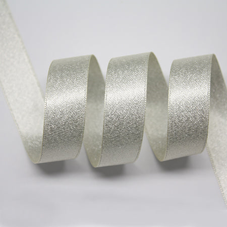 Antique White Sparkle 16mm Ribbon per Metre