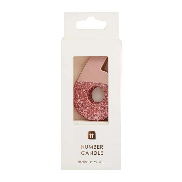 Rose Gold Glitter Candle - 6