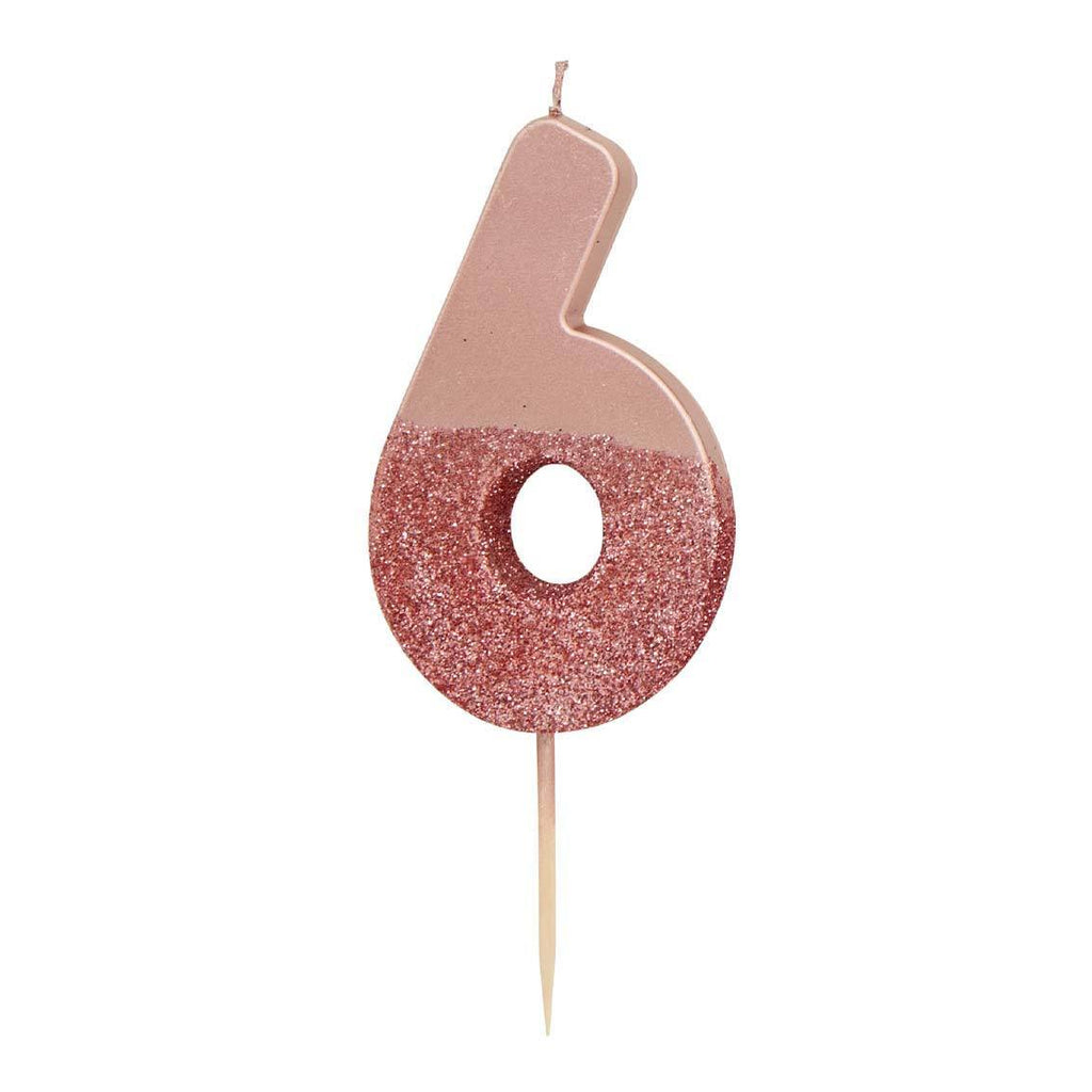 Rose Gold Glitter Candle - 6