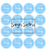 Communion Blue  Edible Toppers - (20 Toppers)