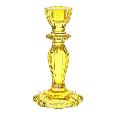 Navy Glass Candlestick Holder