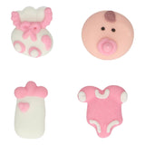 Baby Girl Sugar Decorations 12 Pcs  FunCakes