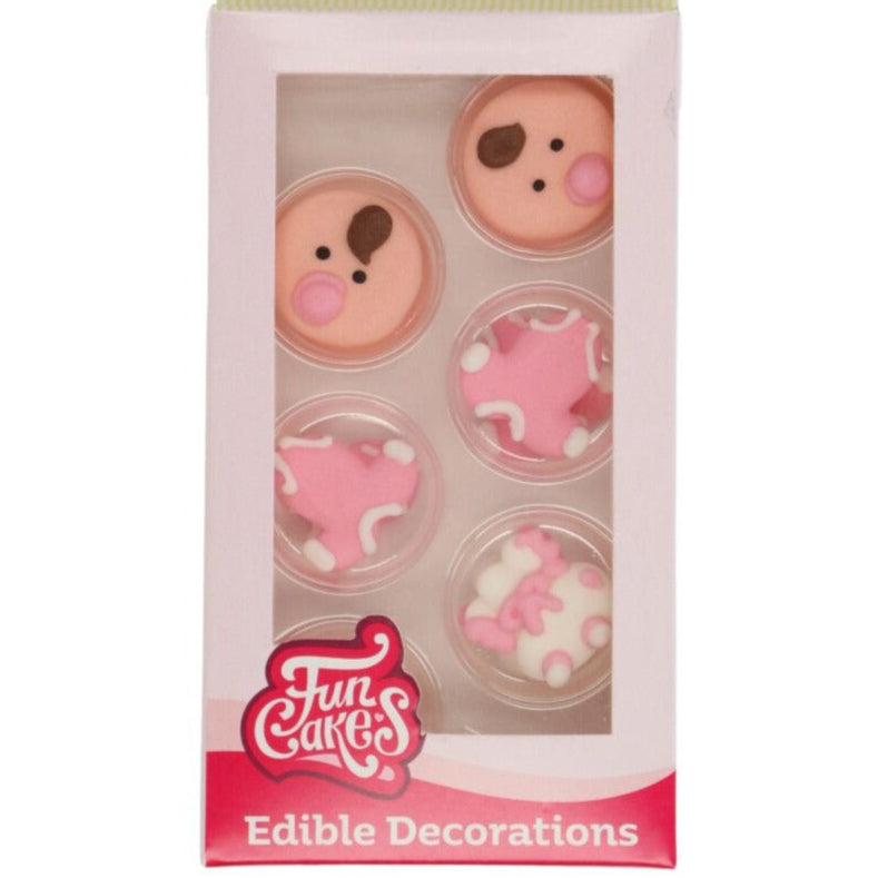 Baby Girl Sugar Decorations 12 Pcs  FunCakes