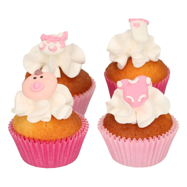 Baby Girl Sugar Decorations 12 Pcs  FunCakes