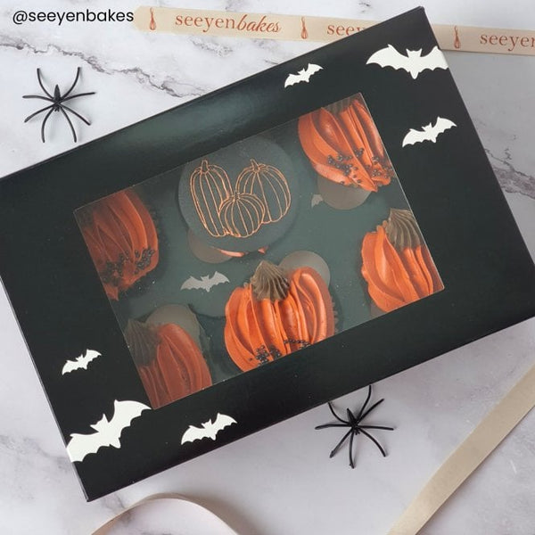 Luxury Black Bat Cupcake Box 6s