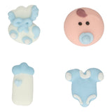 Baby Boy Sugar Decorations 12 Pcs  FunCakes