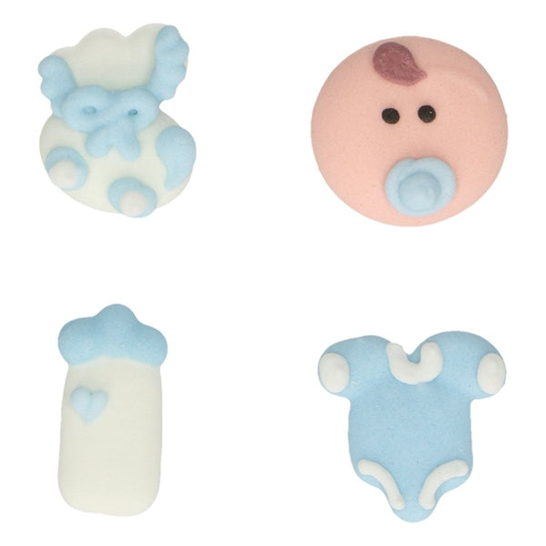 Baby Boy Sugar Decorations 12 Pcs  FunCakes