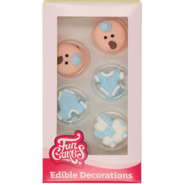 Baby Boy Sugar Decorations 12 Pcs  FunCakes