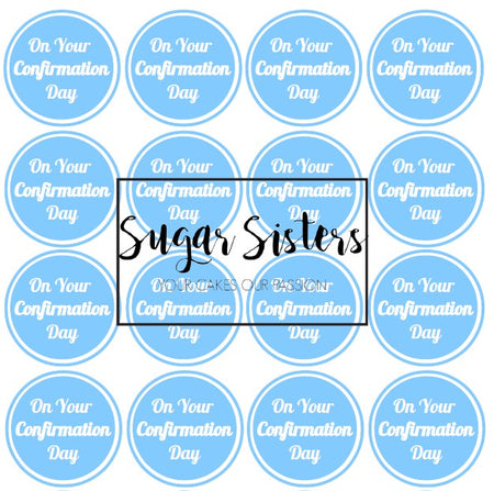 Confirmation Neutral Edible Topper - (1 x 6" Disc ) (8 x 2" Discs)
