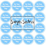 Confirmation Blue  Edible Toppers - (20 Toppers)