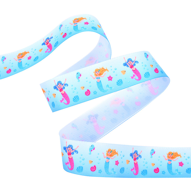 Blue Mermaid Ribbon 25mm