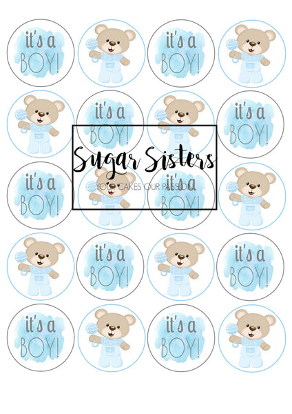 Its a Boy Edible Toppers - (20 Toppers)