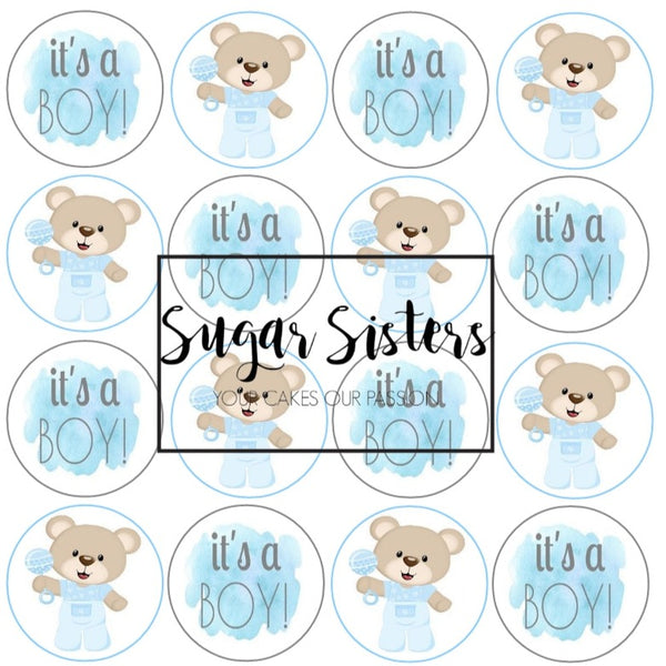 Its a Boy Edible Toppers - (20 Toppers)