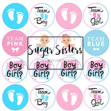 Gender Reveal  Edible Toppers - (20 Toppers)