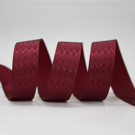 Burgundy Rhombus Ribbon 16mm (275)