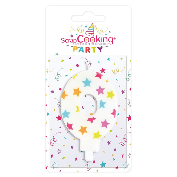 Rainbow Stars Number Candle 0