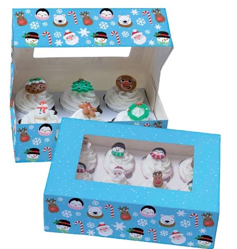 Baked With Love 6 Cupcake Box - 2 Pack - Christmas Friends
