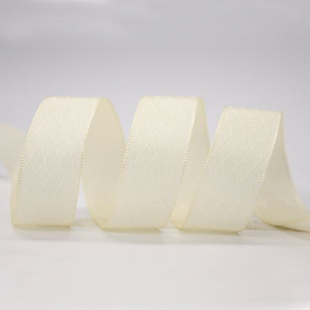 Cream Rhombus Ribbon 16mm (810)