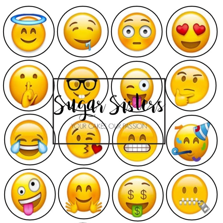Emoji  Edible Toppers - (20 Toppers)