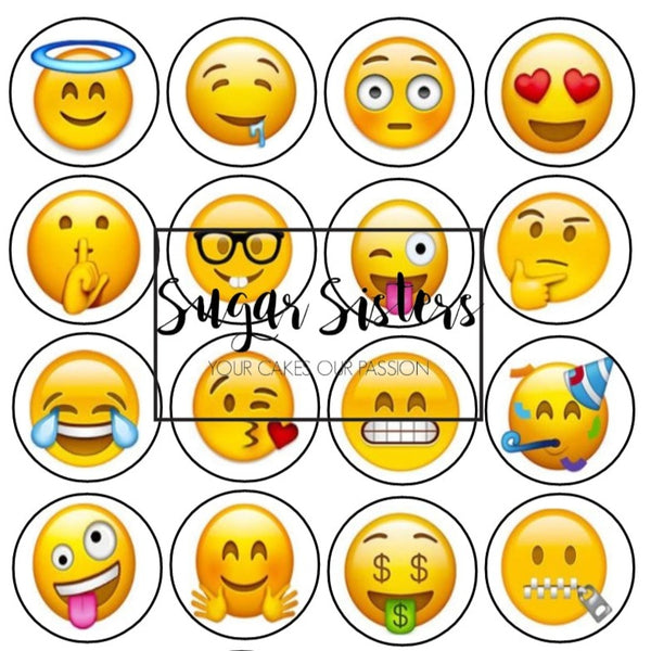 Emoji  Edible Toppers - (20 Toppers)