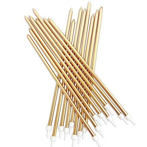 Extra Tall Candles Metallic Gold with Holders