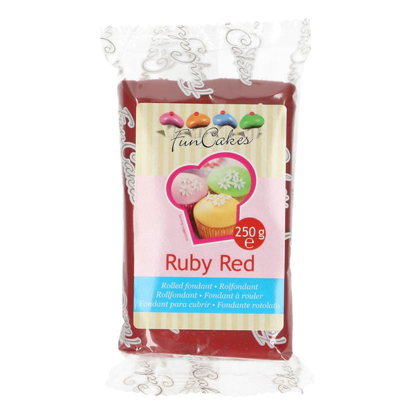 FunCakes Sugar Paste Ruby Red 250g