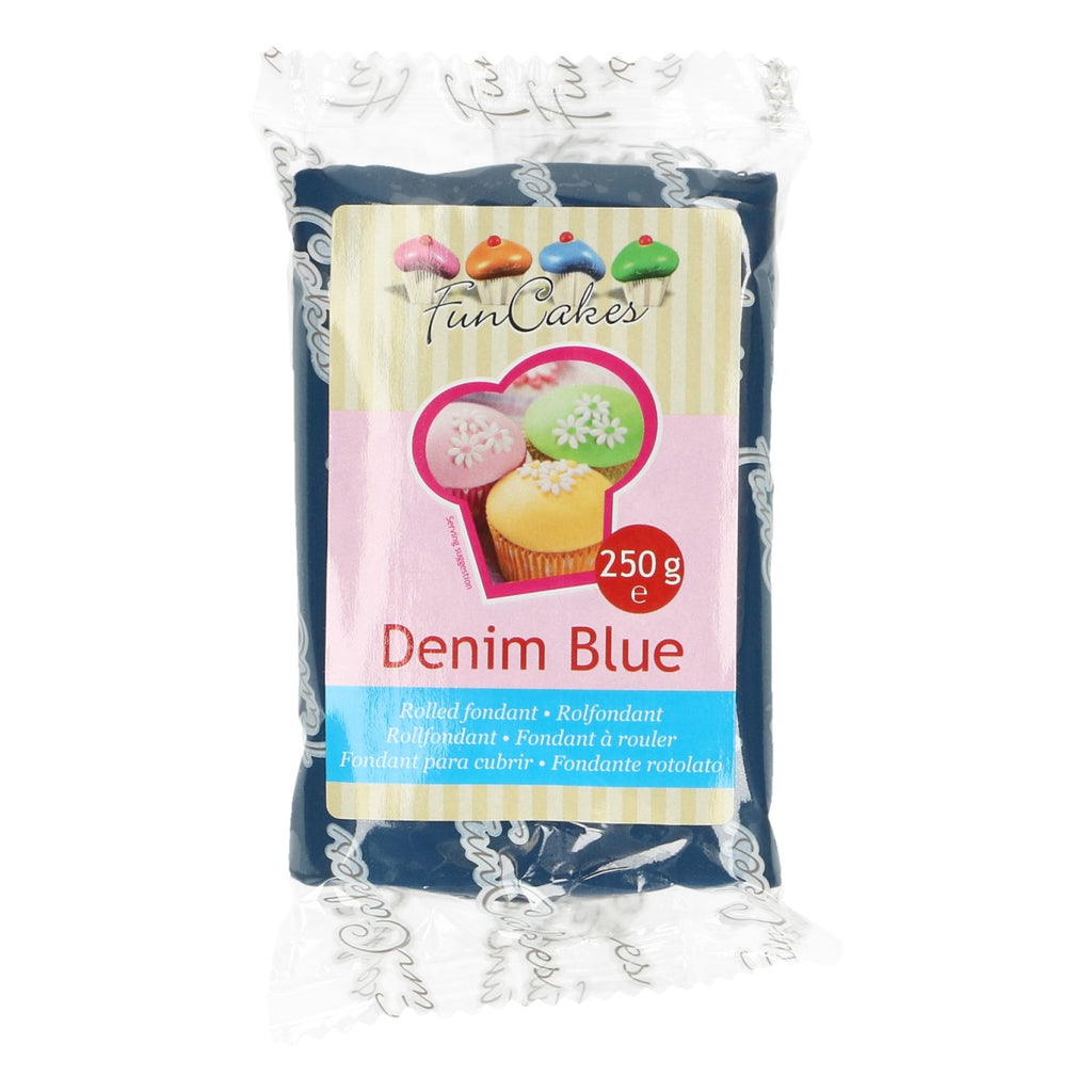 Denim Blue Sugar Paste 250g Funcakes
