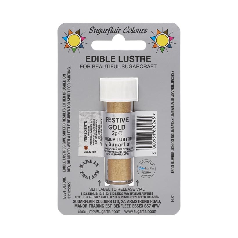 Festive Gold Lustre Dust (No E171)