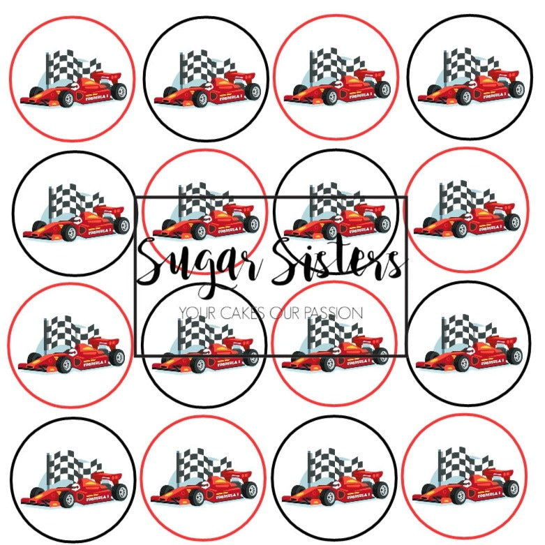 Formula One Edible Toppers - (20 Toppers)