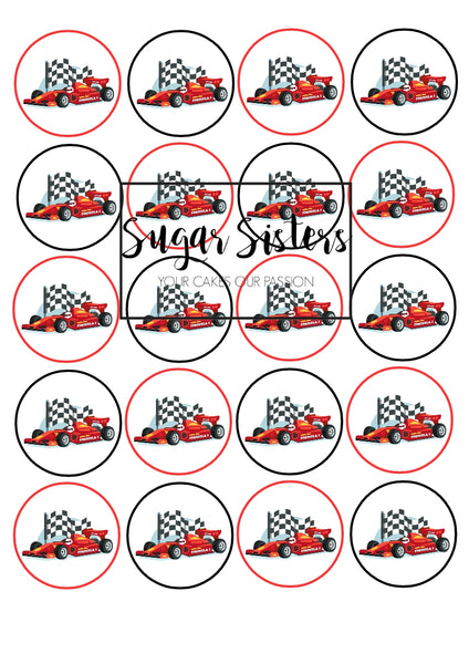 Formula One  Edible Toppers - (20 Toppers)