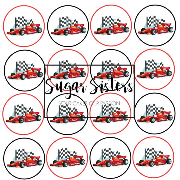 Formula One  Edible Toppers - (20 Toppers)