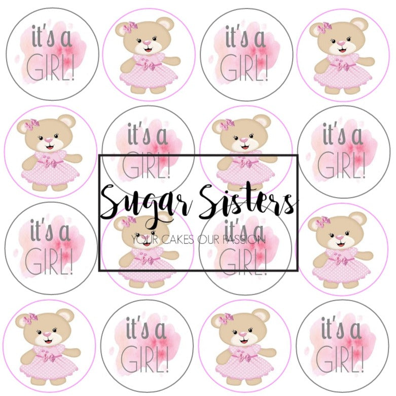 Its a Girl Edible Toppers - (20 Toppers)