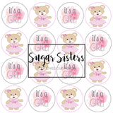 Its a Girl Edible Toppers - (20 Toppers)