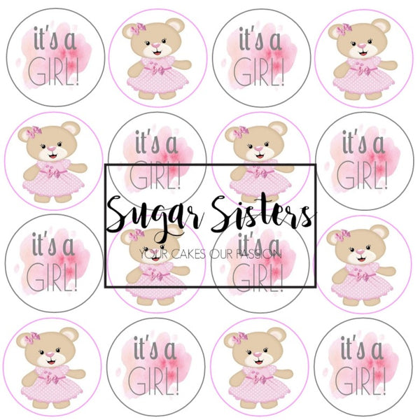 Its a Girl Edible Toppers - (20 Toppers)
