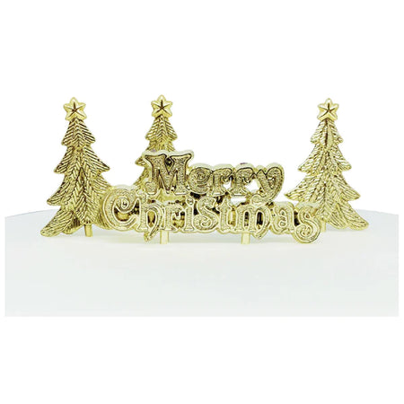 Sweet Stamp Cake Topper - Traditional Merry Christmas - Gold & Red