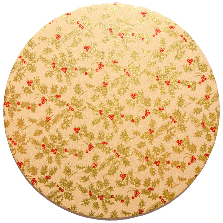 Gold Holly with Red Berries Double Thick Card 10