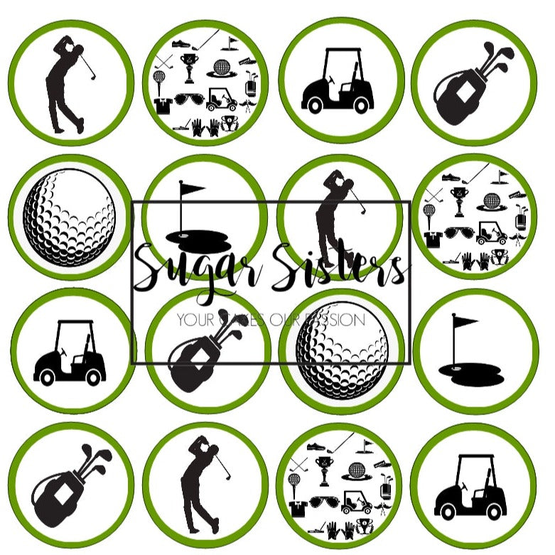 Golf Edible Toppers - (20 Toppers)