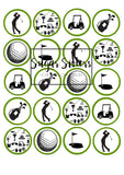 Golf  Edible Toppers - (20 Toppers)