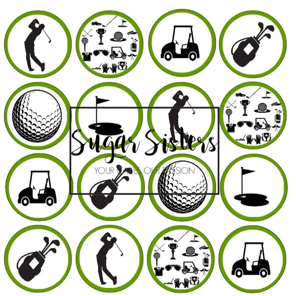 Golf  Edible Toppers - (20 Toppers)