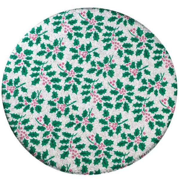 Green Holly Cards 6" Rd