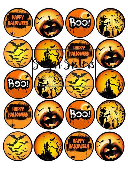 Halloween Boo Edible Toppers - (20 Toppers)