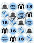 Happy Birthday 18th (Jack)  Edible Toppers - (20 Toppers)
