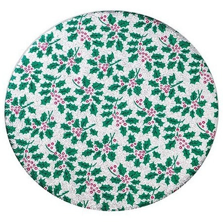Green Holly Cards 10” Rd