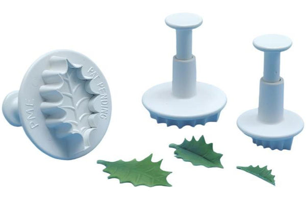 Small Veined Holly Leaf Plungers Set 3 PME