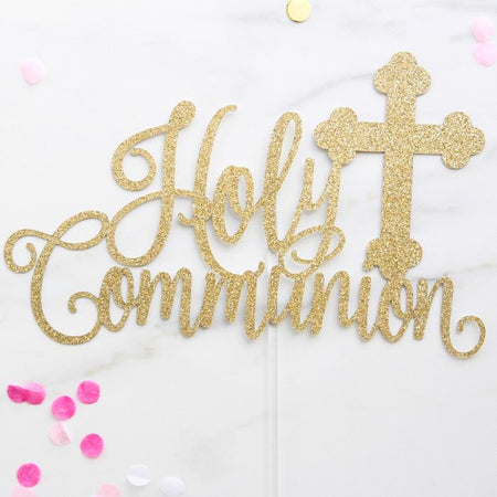 Communion Pink  Edible Toppers - (20 Toppers)