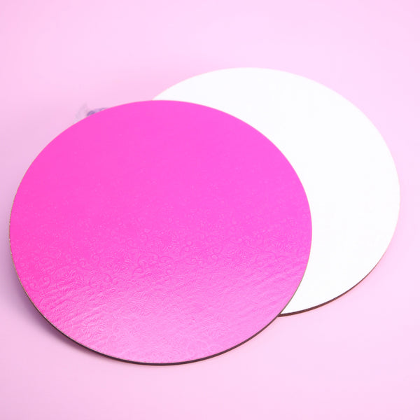 Luxury Hot Pink Cake Board - Double Sided - Cerise/White - (Asstd Sizes)