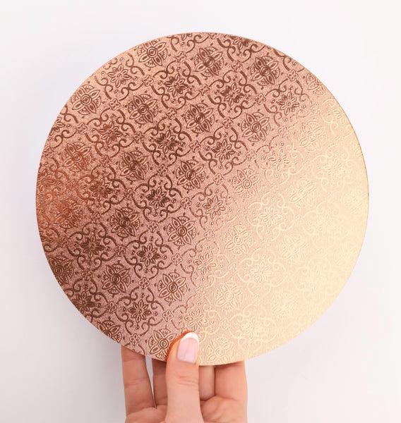 Luxury Rose Gold Cake Plate, Double Sided Rose Gold/White  (Asstd Sizes)